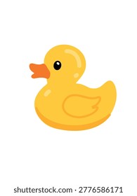 yellow rubber duck isolated on white background clean minimal composition