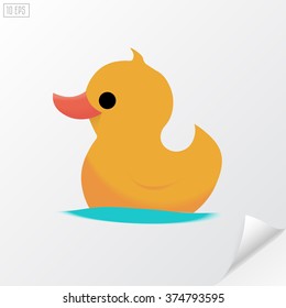 Yellow rubber duck. Material design