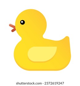 Yellow rubber duck on white background