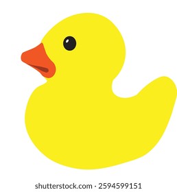 yellow rubber duck on white background, duck icon