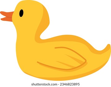 Yellow rubber duck toy. Child bathtub toys.