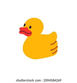 Yellow Rubber Duck. Vector hand drawn illustration. Isolated on white background.