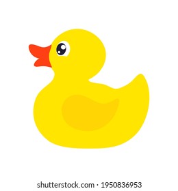 Pato de goma amarillo.  Icono de vector