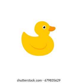 Yellow rubber duck. Vector icon