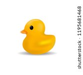 Yellow Rubber Duck Vector Illustration Cartoon Isolated on White