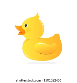 Yellow Rubber Duck Vector Illustration Cartoon