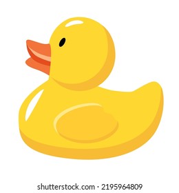 Yellow rubber duck vector illustration flat style isolated on white background