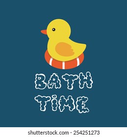 yellow rubber duck. vector illustration