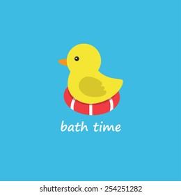 yellow rubber duck. vector illustration