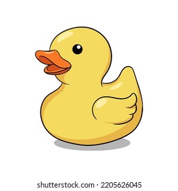 Yellow rubber duck vector isolated on white background