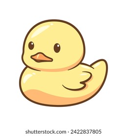 Yellow rubber duck vector isolated on white background.