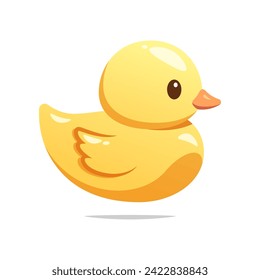 Yellow rubber duck vector isolated on white background.