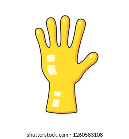 Yellow rubber glove isolated