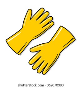 Yellow rubber gloves.