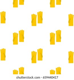 Yellow rubber gloves pattern seamless flat style for web vector illustration