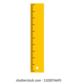 Yellow ruler icon. Flat isolated illustration of rule vector icon for any web design
