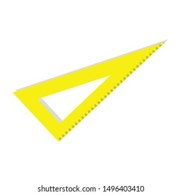 yellow ruler icon in flat style isolated. Vector Symbol illustration.