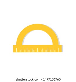 yellow ruler icon in flat style isolated. Vector Symbol illustration.