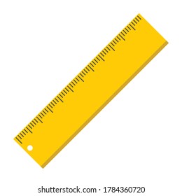 Yellow ruler icon isolated on white background. Vector illustration. Eps 10
