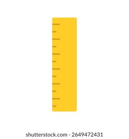 Yellow ruler icon. Measurement tool in flat style. Simple school or office supply vector