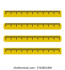 Yellow ruler icon. Vector illustration.