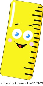 Yellow ruler, illustration, vector on white background.