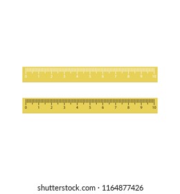yellow rulers icons. vector illustration