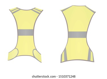 Yellow running reflective vest. vector illustration