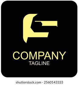 Yellow S alphabet vector, design icon, simple logo.