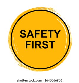 Primer signo de seguridad amarillo. icono vector