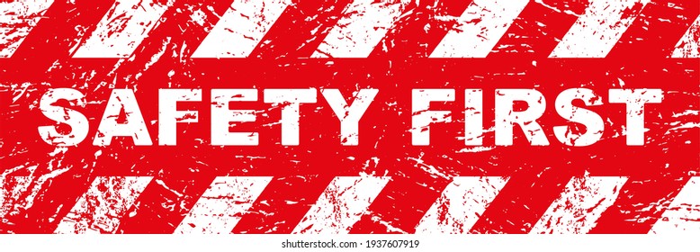 Yellow safety first sign. vector icon