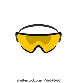 Yellow safety glasses icon in flat style on a white background