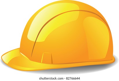 Yellow Safety Hard Hat. Vector Illustration