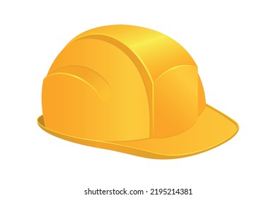 Yellow safety helmet design. Industrial helmet for construction worker or engineer. Personal protective equipment that protects the head from injuries in work accidents