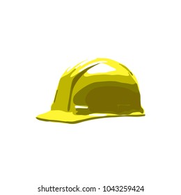 Yellow safety helmet hard hat isolated on white background