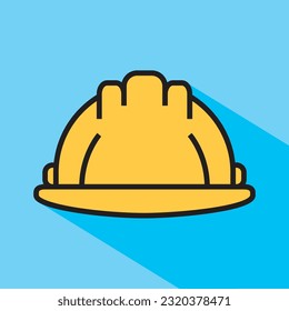 yellow safety helmet icon .vector illustration