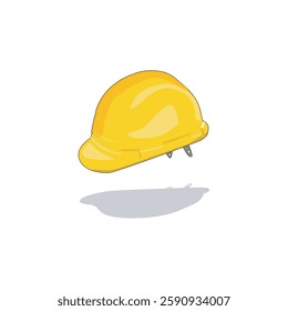 Yellow safety helmet for labourers. Essential head protection for construction, industrial work, and job site safety. Durable and impact-resistant for workplace security.