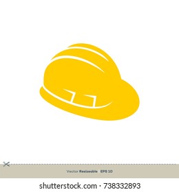 Yellow Safety Helmet Vector Logo Template Illustration Design. Vector EPS 10.