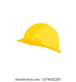 yellow safety helmets vector illustration isolated on white background. Construction helmet. Yellow safety hat. Plastic headwear worker helm