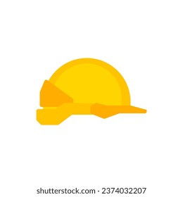 yellow safety helmets vector illustration isolated on white background. Construction helmet. Yellow safety hat. Plastic headwear worker helm