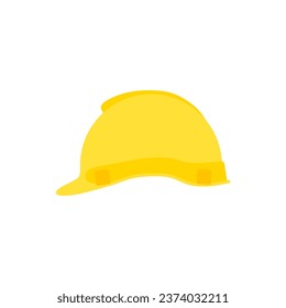 yellow safety helmets vector illustration isolated on white background. Construction helmet. Yellow safety hat. Plastic headwear worker helm