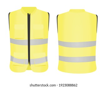 Yellow safety vest. vector illustration