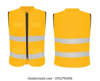 Yellow safety vest. vector illustration