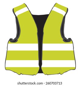 Yellow safety vest vector isolated, protective workwear, worker