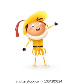 Yellow Saint Nicholas helper   - isolated on white background