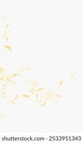 Yellow Sakura Blur Vector Transparent Background. Gold Summer Floral Design. Light Flower Falling Poster. White Blossom Spring Illustration. Fly Peach Banner.