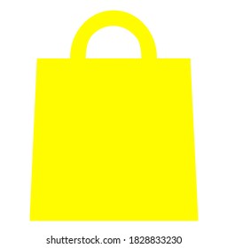 Yellow Sale shopping bag vector icon
