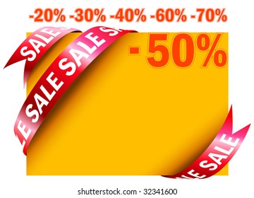 Yellow sale tag in vector