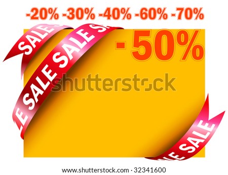 Yellow sale tag in vector