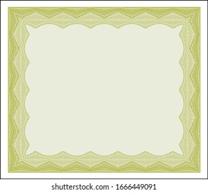 Yellow Sample certificate or diploma. Customizable, Easy to edit and change colors. Easy to print. Money Pattern. 